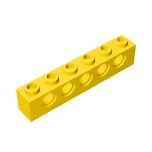 Technic Brick 1 x 6 [5 Holes] #3894 Yellow