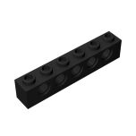 Technic Brick 1 x 6 [5 Holes] #3894  Black Gobricks