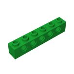 Technic Brick 1 x 6 [5 Holes] #3894 Green
