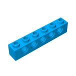 Technic Brick 1 x 6 [5 Holes] #3894  Dark Azure Gobricks