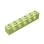 Technic Brick 1 x 6 [5 Holes] #3894  Yellowish Green Gobricks