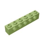 Technic Brick 1 x 6 [5 Holes] #3894  Olive Green Gobricks