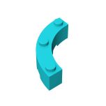 Brick Round Corner 4 x 4 Macaroni Wide with 3 Studs #48092