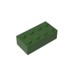 Brick 2 x 4 #3001 Army Green Gobricks