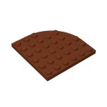 Plate Round Corner 6 x 6 #6003 Reddish Brown