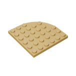 Plate Round Corner 6 x 6 #6003 Tan