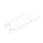 Bar 7 x 3 with Double Clips (Ladder) #6020 Trans-Clear Gobricks
