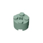 pack of 6 Lego Round Brick 2x2 with Axle Hole 6143 in Brown 