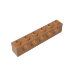 Technic Brick 1 x 6 [5 Holes] #3894 Medium Dark Flesh Gobricks