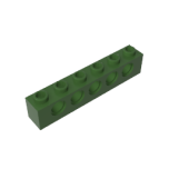 Technic Brick 1 x 6 [5 Holes] #3894 Army Green Gobricks