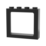 Window 1 x 4 x 3 Train with Shutter Holes and Solid Studs on Ends #6556