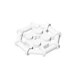 Plate Special 2 x 2 with Bar Frame Octagonal, Reinforced, Completely Round Studs #75937  White Gobricks