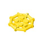 Plate Special 2 x 2 with Bar Frame Octagonal, Reinforced, Completely Round Studs #75937  Yellow Gobricks