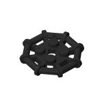 Plate Special 2 x 2 with Bar Frame Octagonal, Reinforced, Completely Round Studs #75937 Black