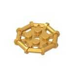 Plate Special 2 x 2 with Bar Frame Octagonal, Reinforced, Completely Round Studs #75937  Pearl Gold Gobricks