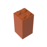 Brick 2 x 2 x 3 #30145 Dark Orange Gobricks