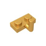 Plate Special 1 x 2 with Arm Up - Horizontal Arm 5mm #88072  Pearl Gold Gobricks