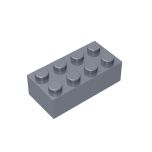 Brick 2 x 4 #3001 Flat Silver Gobricks