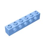 Technic Brick 1 x 6 [5 Holes] #3894  Bright Light Blue Gobricks