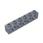 Technic Brick 1 x 6 [5 Holes] #3894  Flat Silver Gobricks