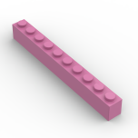 Brick 1 x 10 #6111 Dark Pink Gobricks 1 KG