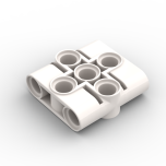 Technic Pin Connector Block Liftarm 1 x 3 x 3 #39793 White Gobricks
