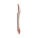 Large Figure Weapon Blade, Curved Tip #11305 Trans-Orange