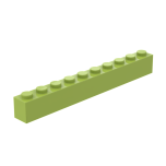 Brick 1 x 10 #6111 Lime Gobricks 1 KG
