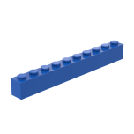Brick 1 x 10 #6111 Blue Gobricks 1 KG