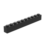 Brick 1 x 10 #6111 Black Gobricks 1 KG