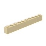Brick 1 x 10 #6111 Tan Gobricks 1 KG