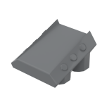 Slope 2 x 2 No Studs, with 3 Side Pistons Raised Edges #30603