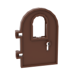 Door 1 x 4 x 6 Round Top with Window and Keyhole, Reinforced Edge #64390