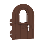 Door 1 x 4 x 6 Round Top with Window and Keyhole, Nonreinforced Edge #40241