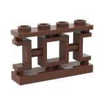 Fence 1 x 4 x 2 Ornamental Asian Lattice with 4 Studs #32932 Reddish Brown