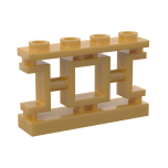 Fence 1 x 4 x 2 Ornamental Asian Lattice with 4 Studs #32932 Pearl Gold