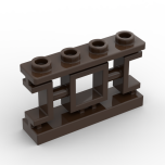 Fence 1 x 4 x 2 Ornamental Asian Lattice with 4 Studs #32932 Dark Brown