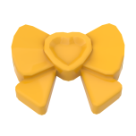 Headwear Accessory Bow with Heart, Long Ribbon and Pin #11618