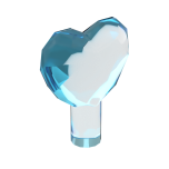 Rock - Heart Jewel with Shaft #15745 Trans-Light Blue
