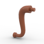 Animal Body Part / Plant, Tail  / Trunk / Tentacle / Tongue / Vine / Tree Branch (Short Tip) #43892 Dark Orange