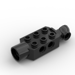Technic Brick Special 2 x 3 with Pin Holes, Rotation Joint Ball Half Vertical Side, Rotation Joint Socket #47432