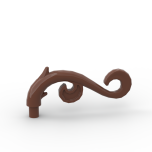 Plant Stem, Curved with 2 Thorns and 2 Swirls #28870