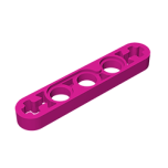 Technic Beam 1 x 5 Thin with Axle Holes on Ends #11478 Magenta Gobricks