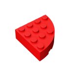Brick, Round Corner 4 x 4 Full Brick #2577 Red