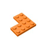 Plate 4 x 4 Corner #2639 Orange