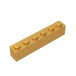 Brick 1 x 6 #3009 Pearl Gold