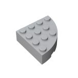 Brick, Round Corner 4 x 4 Full Brick #2577 Light Bluish Gray