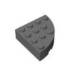 Brick, Round Corner 4 x 4 Full Brick #2577 Dark Bluish Gray