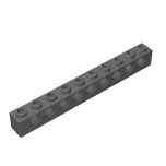 Technic Brick 1 x 10 [9 Holes] #2730 Dark Bluish Gray