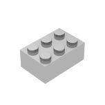 Brick 2 x 3 #3002 plated silver